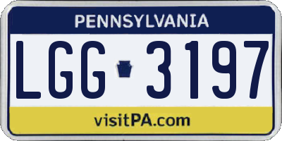 PA license plate LGG3197
