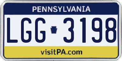 PA license plate LGG3198