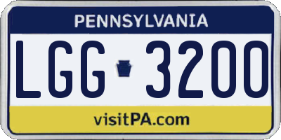PA license plate LGG3200