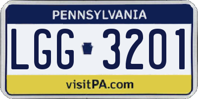 PA license plate LGG3201
