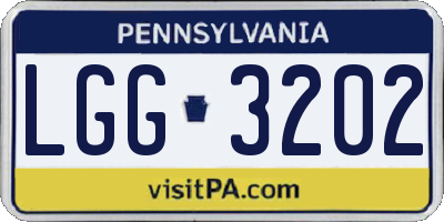 PA license plate LGG3202