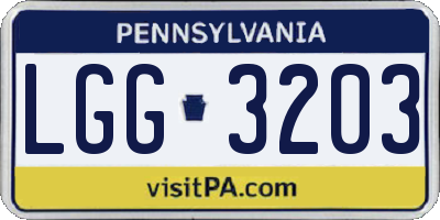PA license plate LGG3203