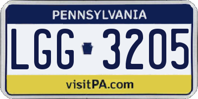 PA license plate LGG3205