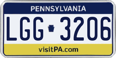 PA license plate LGG3206