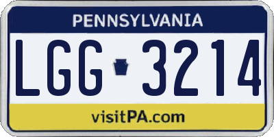 PA license plate LGG3214