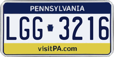 PA license plate LGG3216