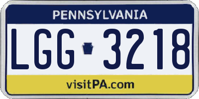 PA license plate LGG3218