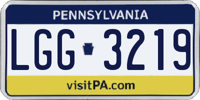PA license plate LGG3219