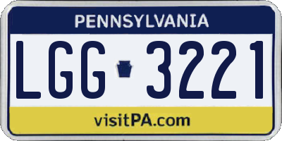 PA license plate LGG3221