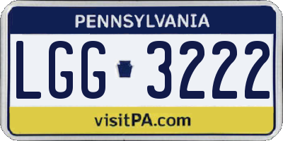 PA license plate LGG3222