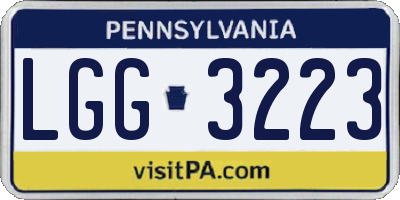 PA license plate LGG3223