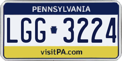 PA license plate LGG3224