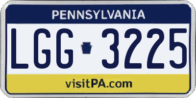 PA license plate LGG3225