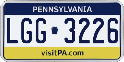 PA license plate LGG3226