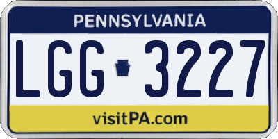 PA license plate LGG3227
