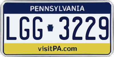 PA license plate LGG3229