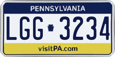 PA license plate LGG3234