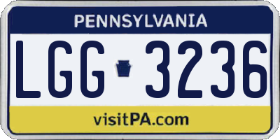 PA license plate LGG3236