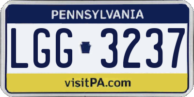 PA license plate LGG3237