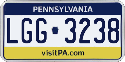 PA license plate LGG3238