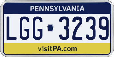 PA license plate LGG3239