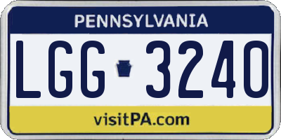 PA license plate LGG3240