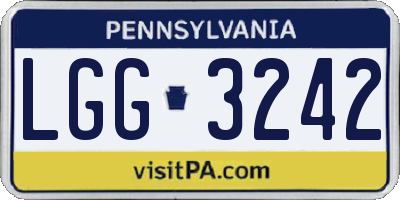 PA license plate LGG3242