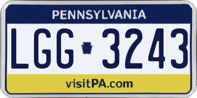 PA license plate LGG3243