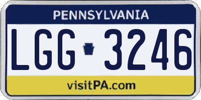 PA license plate LGG3246