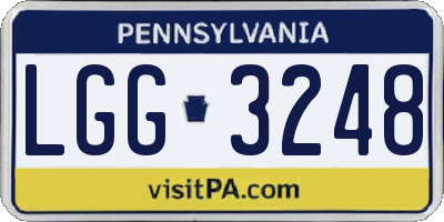 PA license plate LGG3248