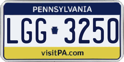 PA license plate LGG3250