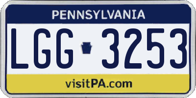 PA license plate LGG3253