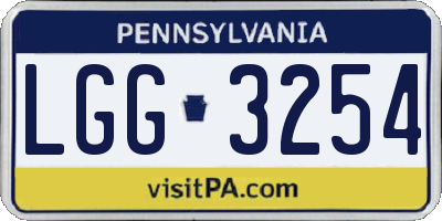 PA license plate LGG3254