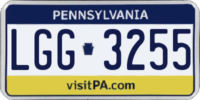 PA license plate LGG3255