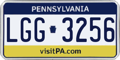 PA license plate LGG3256