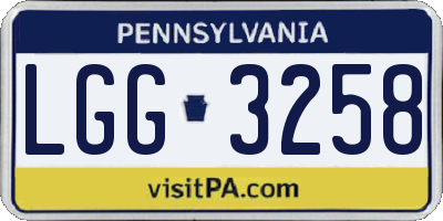 PA license plate LGG3258