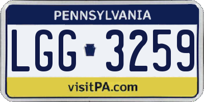 PA license plate LGG3259