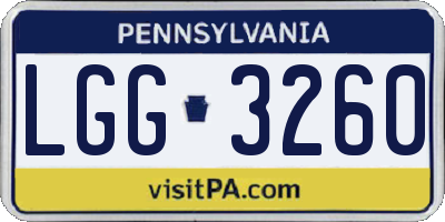 PA license plate LGG3260