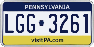 PA license plate LGG3261