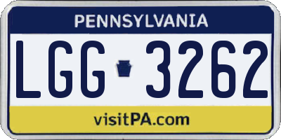 PA license plate LGG3262