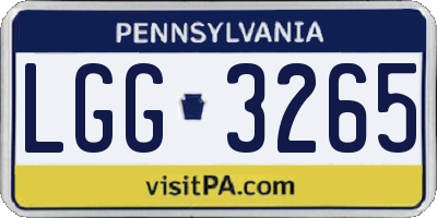 PA license plate LGG3265