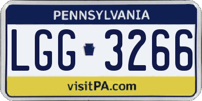 PA license plate LGG3266