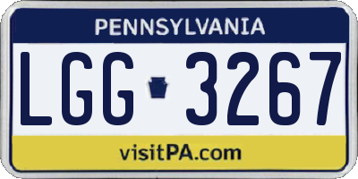 PA license plate LGG3267
