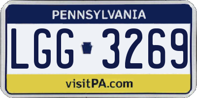 PA license plate LGG3269