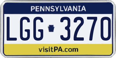 PA license plate LGG3270