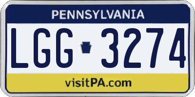 PA license plate LGG3274