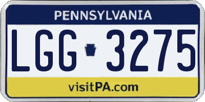 PA license plate LGG3275