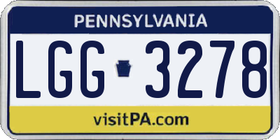 PA license plate LGG3278