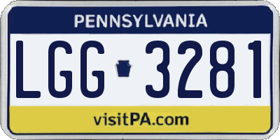 PA license plate LGG3281