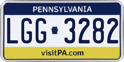 PA license plate LGG3282